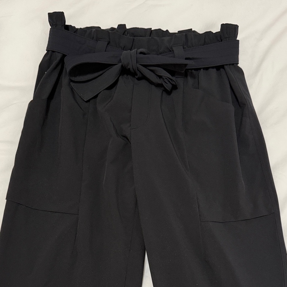 Athleta Black Paperbag Waist Pants (polyester/spandex)